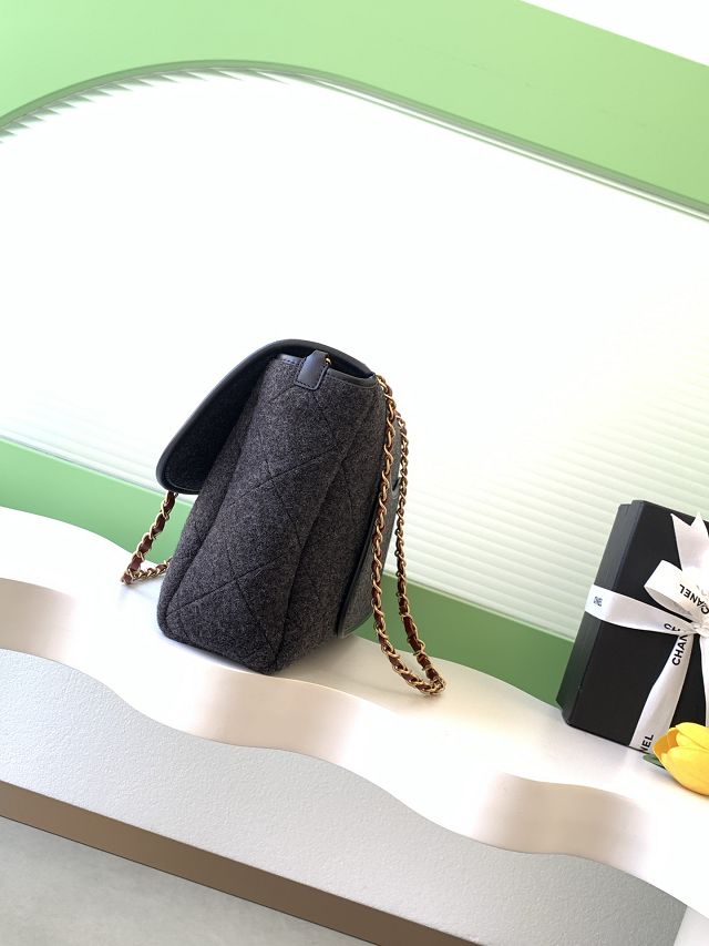 CC original felt large top handle flap bag AS5852 black