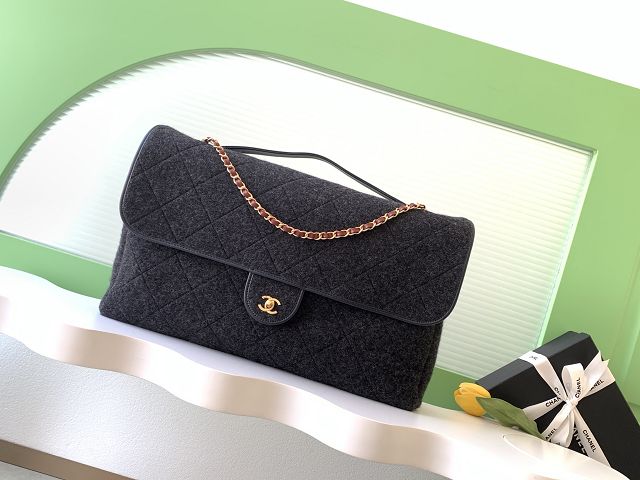 CC original felt maxi top handle flap bag AS5852 black