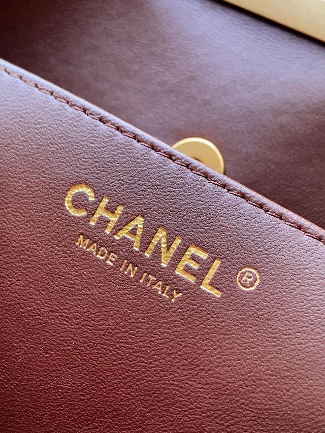 CC original calfskin large handbag AS5936 dark brown