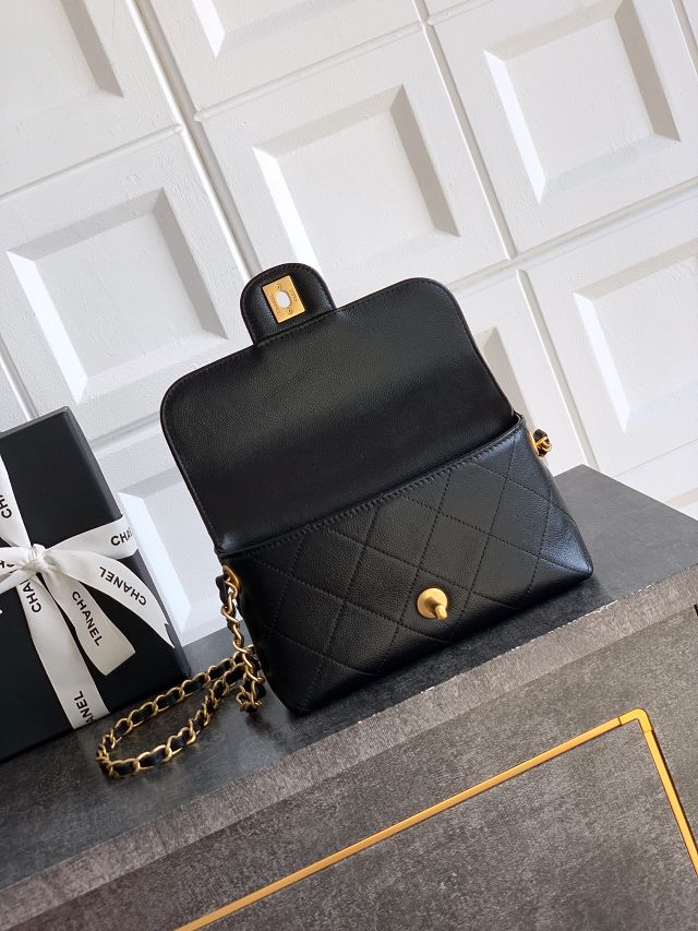 CC original grained calfskin mini flap bag AS5986 black