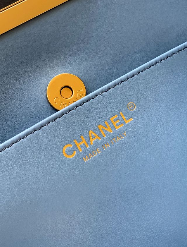 CC original suede calfskin large handbag AS5936 light blue