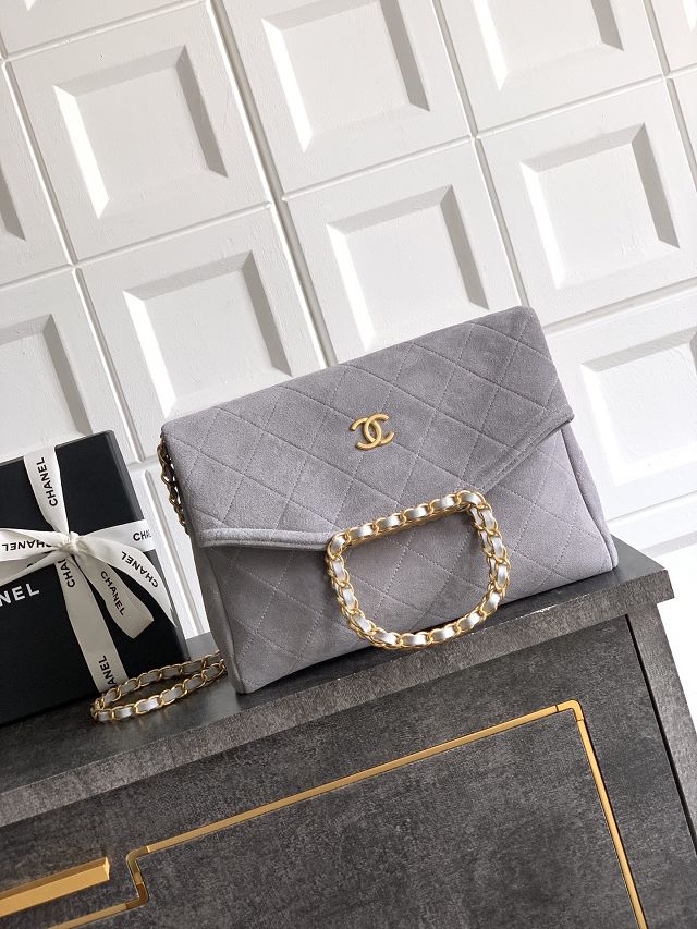 CC original suede calfskin medium handbag AS5896 grey