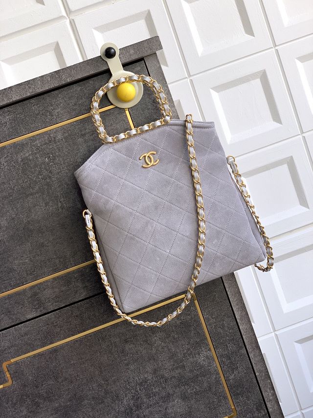 CC original suede calfskin small handbag AS5895 grey