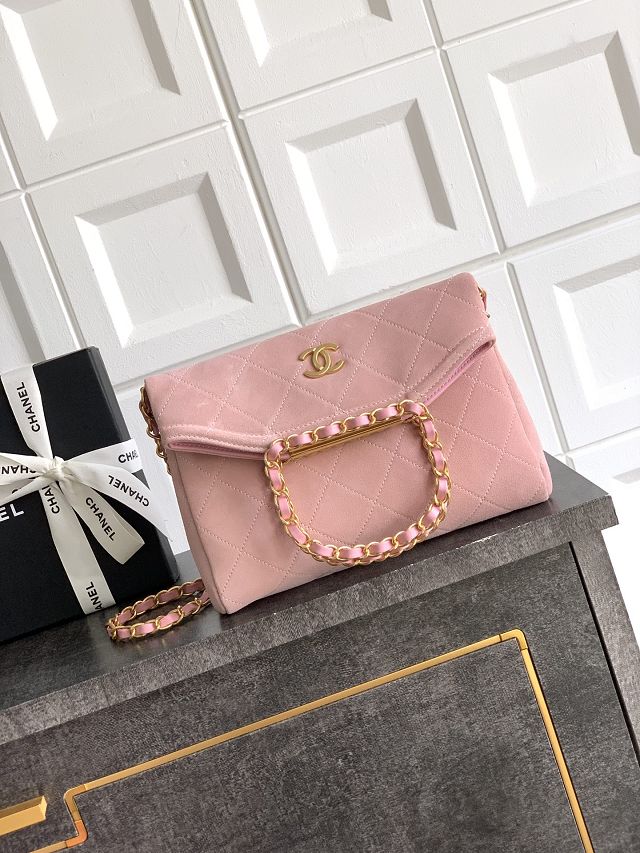 CC original suede calfskin small handbag AS5895 pink