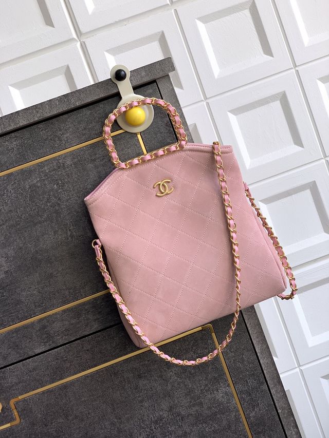 CC original suede calfskin small handbag AS5895 pink
