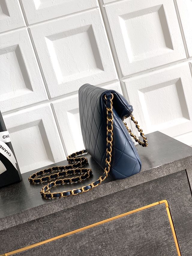 CC original calfskin small handbag AS5895 blue