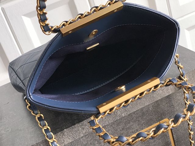 CC original calfskin small handbag AS5895 blue