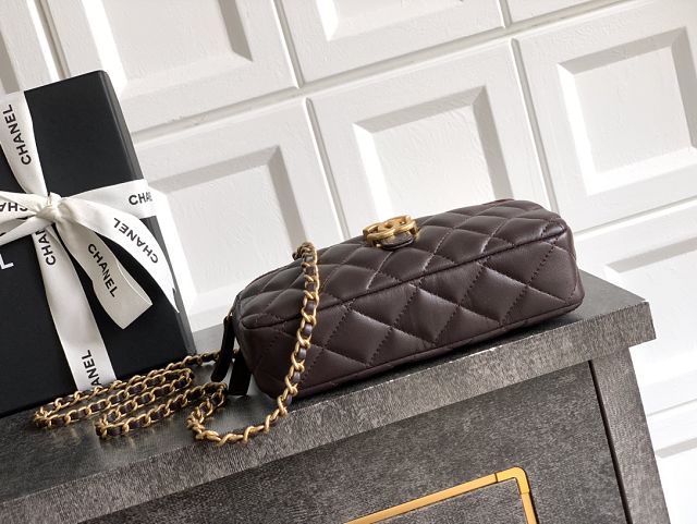 CC original suede&lambskin vanity with chain AP4670 dark brown