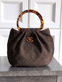 CC original suede calfskin small hobo bag AS6022 dark brown