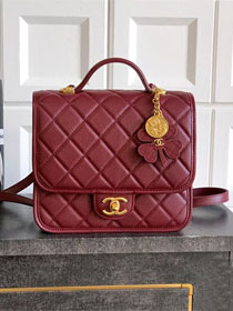 CC original grained calfskin small backpack AS5715 bordeaux