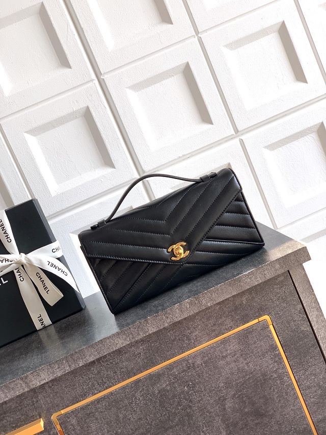 CC original lambskin clutch AP6044 black