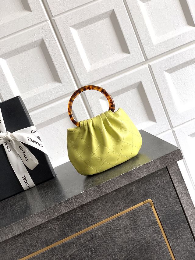 CC original lambskin mini pouch AP4981 yellow