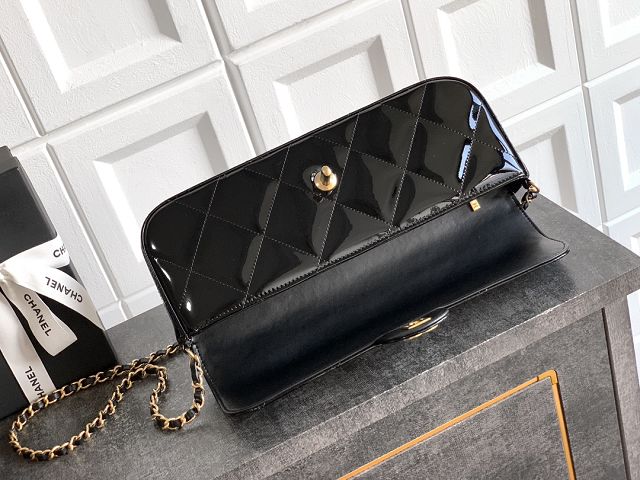 CC original patent calfskin clutch AS5807 black