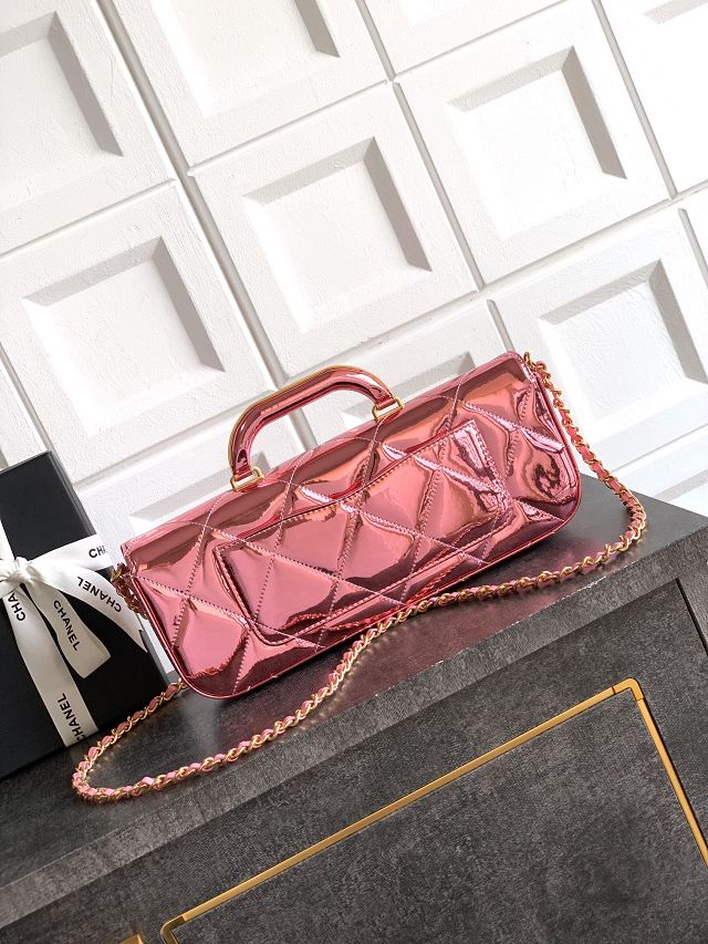 CC original patent calfskin clutch AS5807 pink