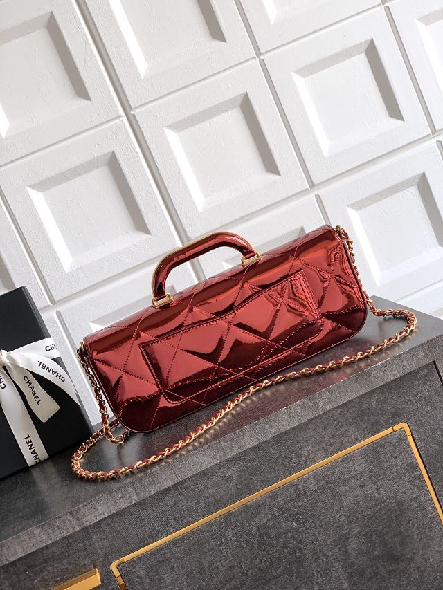 CC original patent calfskin clutch AS5807 red