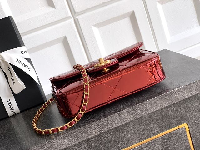 CC original patent calfskin small clutch AS5805 red