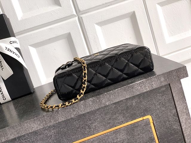 CC original patent calfskin vanity with chain AP4385 black