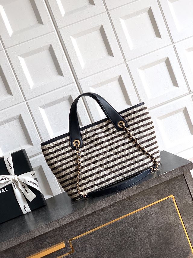 CC original raffia medium shopping bag AS6006 black