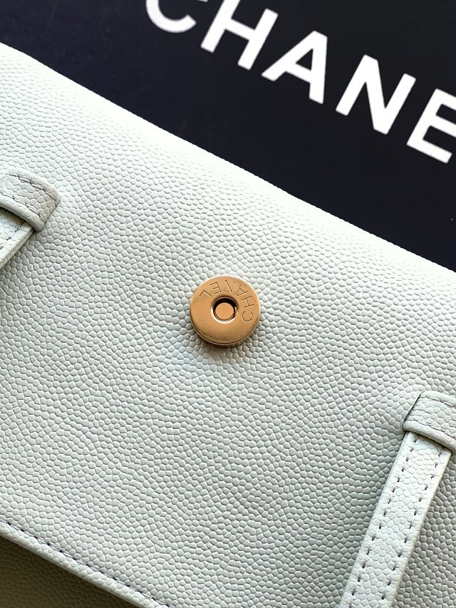 CC original grained calfskin clutch AP5068 green