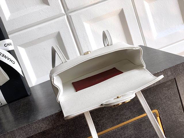 CC original grained calfskin clutch AP5068 white