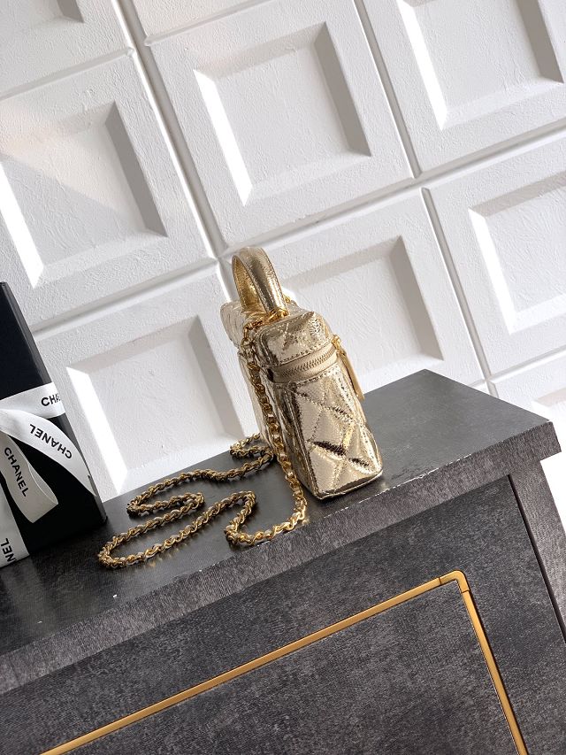 CC original shiny calfskin vanity with chain AP4385 gold