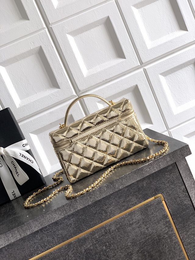 CC original shiny calfskin vanity with chain AP4385 gold