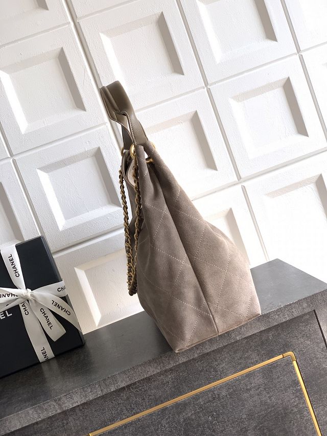 CC original suede calfskin large hobo bag AS5978 grey