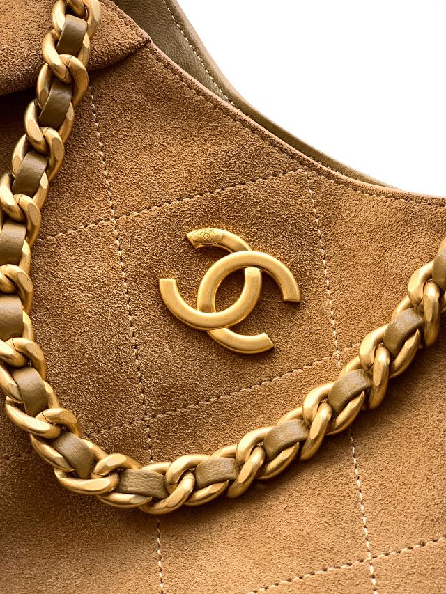 CC original suede calfskin maxi hobo bag AS6016 brown