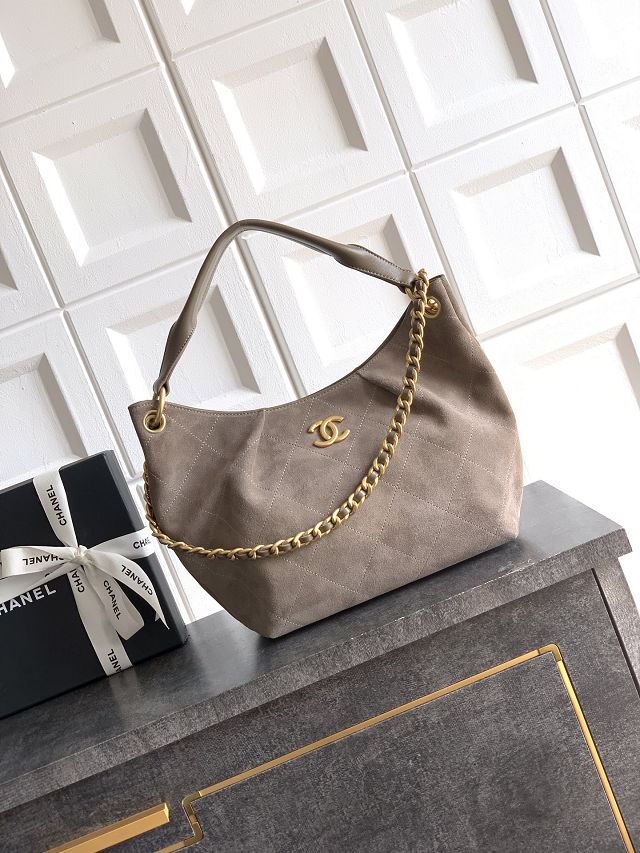 CC original suede calfskin medium hobo bag AS5970 grey