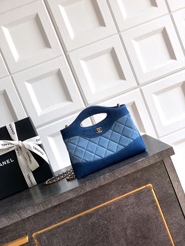 CC original denim nano 31 bag AS3656 blue&dark blue