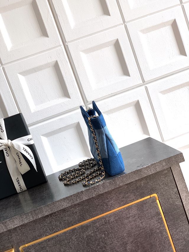 CC original denim nano 31 bag AS3656 blue&dark blue