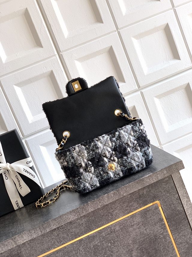 CC original tweed mini flap bag A69900 black