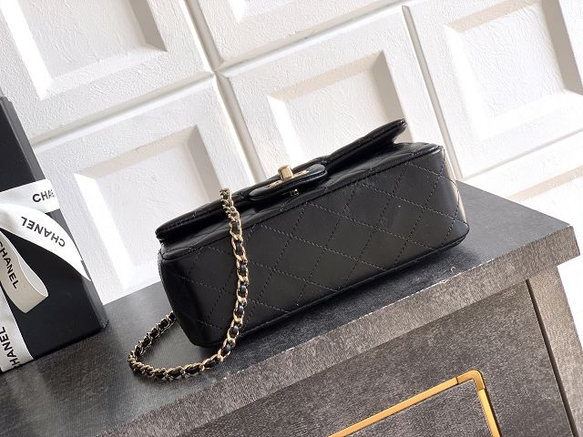 CC original lambskin top handle flap bag AS1790 black