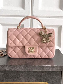 CC original lambskin top handle flap bag AS1790 pink