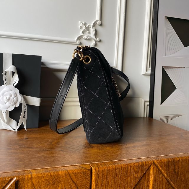 CC original suede calfskin hobo bag AS5883 black