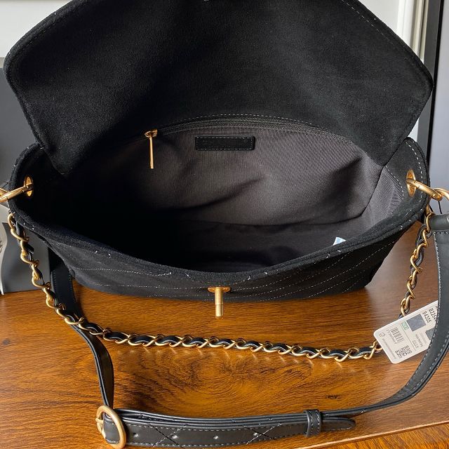 CC original suede calfskin hobo bag AS5883 black