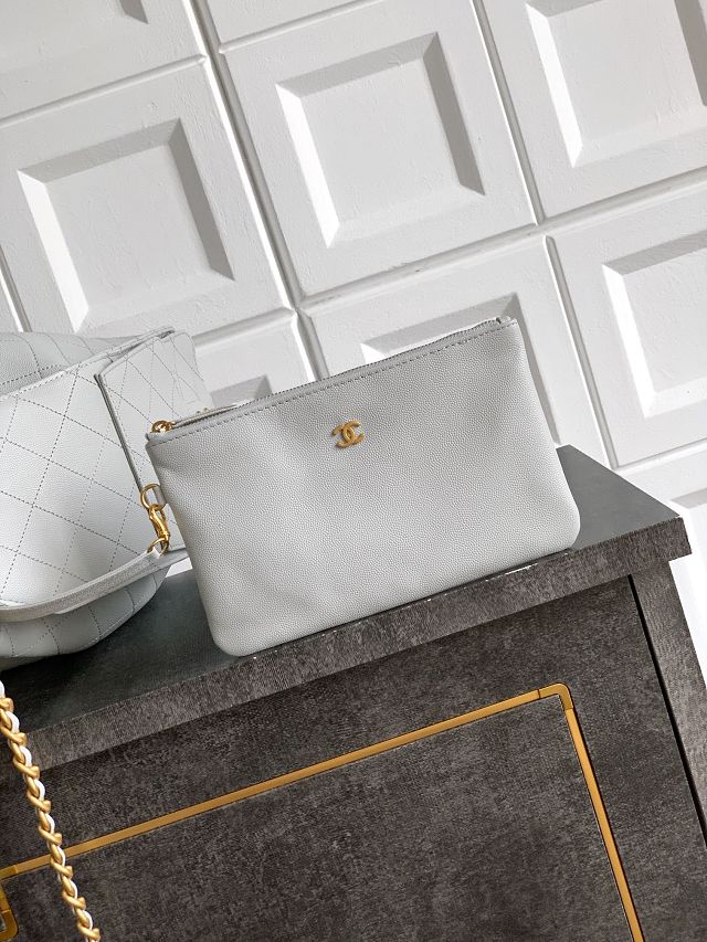 CC original grained calfskin 25 medium handbag AS5311 light grey