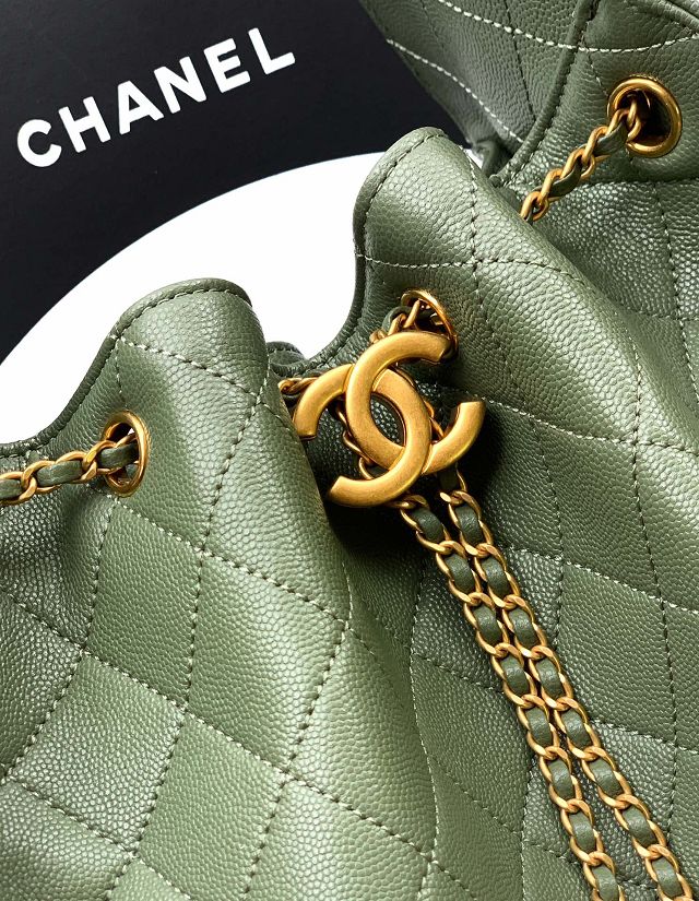 CC original grained calfskin 25 medium handbag AS5311 matcha