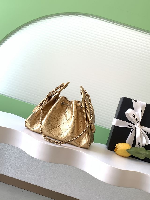 CC original grained calfskin 25 mini handbag AS5631 gold