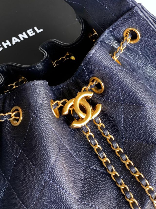 CC original grained calfskin 25 small handbag AS5293 dark blue