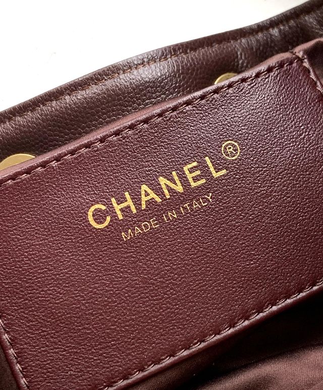 CC original grained calfskin 25 small handbag AS5293 dark brown