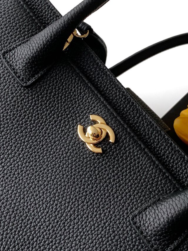 CC original grained calfskin medium tote bag AS2157 black