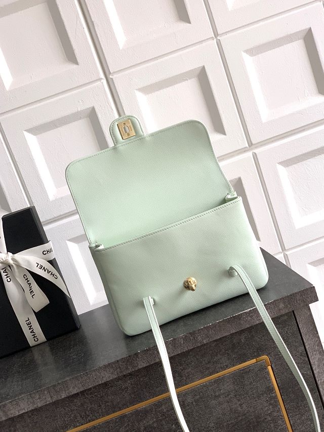 CC original grained calfskin small flap bag AS6130 light green