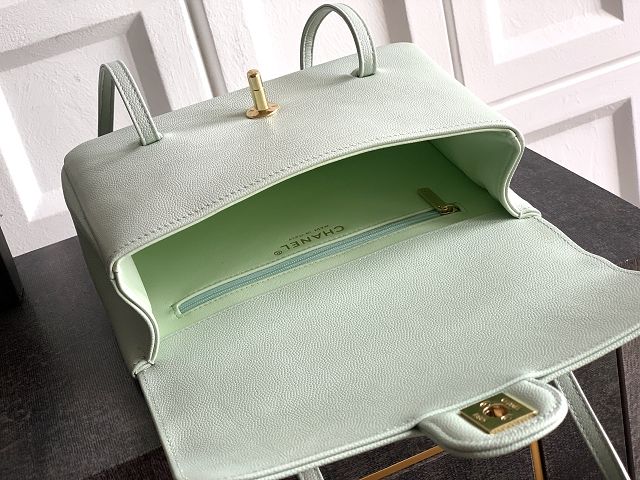 CC original grained calfskin small flap bag AS6130 light green