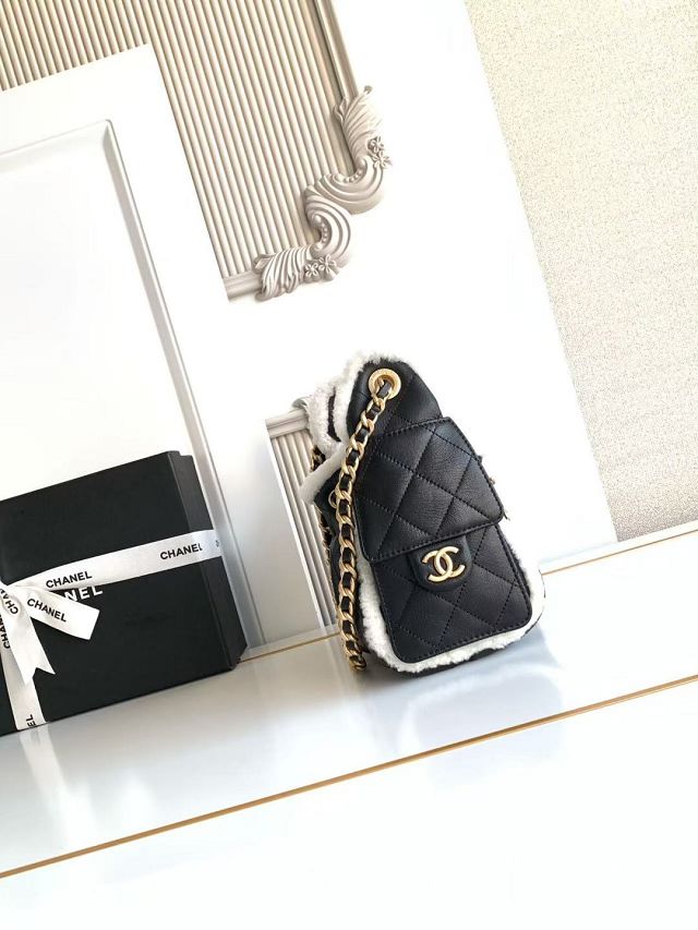 CC original lambskin 25 mini handbag AS5631 black&white