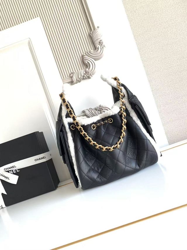 CC original lambskin 25 small handbag AS5293 black&white