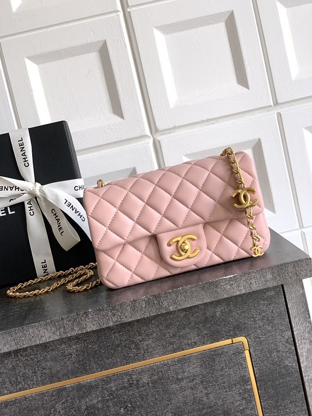 CC original lambskin small flap bag AS5759 pink