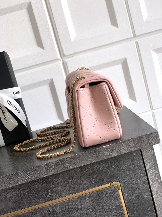 CC original lambskin small flap bag AS5759 pink