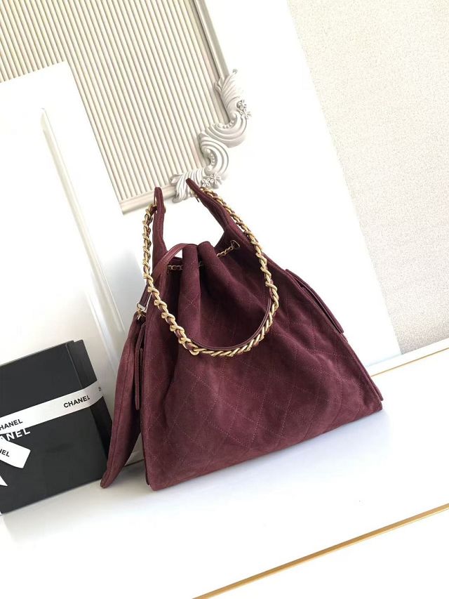 CC original suede calfskin 25 medium handbag AS5311 bordeaux