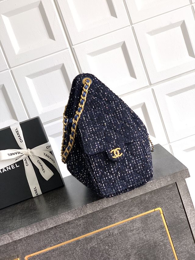 CC original tweed 25 small handbag AS5293 dark blue